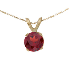  14k Yellow Gold Round Garnet Pendant