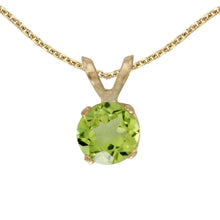  14k Yellow Gold Round Peridot Pendant