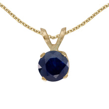  14k Yellow Gold Round Sapphire Pendant