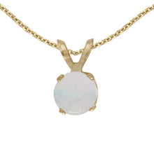  14k Yellow Gold Round Opal Pendant