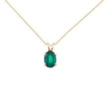  14K Yellow Gold Oval Emerald Pendant