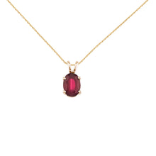  14K Yellow Gold Oval Ruby Pendant