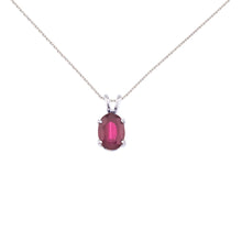  14K White Gold Oval Ruby Pendant