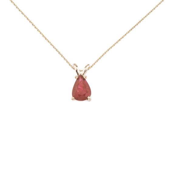 14K Yellow Gold Pear Ruby Pendant