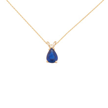 14K Yellow Gold Pear Sapphire Pendant