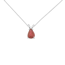  14K White Gold Pear Ruby Pendant