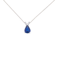  14K White Gold Pear Sapphire Pendant