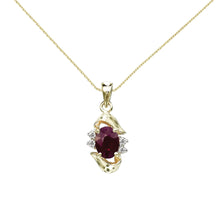 14K Yellow Gold Oval Ruby and Diamond Pendant