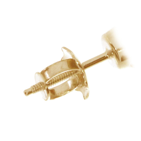 14k Yellow Gold Round Rhodolite Garnet Screw-back Stud Earrings