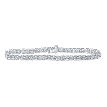  10k White Gold Womens Round Diamond Tennis Bracelet 1/2 Cttw