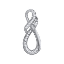  10k White Gold Womens Round Diamond Twist Fashion Pendant 1/10 Cttw