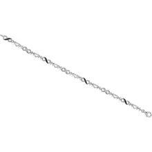  Sterling Silver Womens Round Black Color Enhanced Diamond Mom Infinity Bracelet 1/10 Cttw