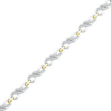 10k Two-tone Gold Womens Round Diamond Infinity Bracelet 1/2 Cttw
