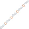 10k Two-tone Gold Womens Round Diamond Infinity Bracelet 1/4 Cttw