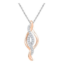  10k Two-tone Gold Womens Round Diamond Fashion Pendant 1/8 Cttw