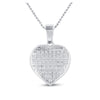 Sterling Silver Womens Round Diamond Heart Pendant 1/6 Cttw