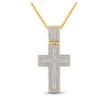 10k Yellow Gold Mens Round Diamond Cross Charm Pendant 1/2 Cttw