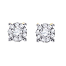  14k White Gold Womens Round Diamond Cluster Earrings 1/2 Cttw