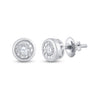 10k White Gold Womens Round Diamond Solitaire Stud Earrings 1/4 Cttw