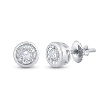  10k White Gold Womens Round Diamond Solitaire Stud Earrings 1/4 Cttw