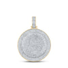 10k Yellow Gold Mens Round Diamond Circle Charm Pendant 2-7/8 Cttw