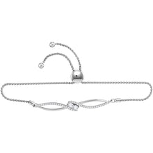  10k White Gold Womens Round Diamond 2-stone Bracelet 3/4 Cttw