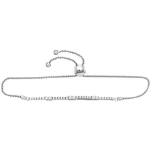  10k White Gold Womens Round Diamond Bolo Bracelet 1 Cttw