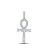 10k Yellow Gold Mens Round Diamond Ankh Cross Charm Pendant 1/5 Cttw