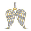 10k Yellow Gold Mens Round Diamond Angel Wing Charm Pendant 5/8 Cttw