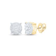  14k Yellow Gold Womens Round Diamond Cluster Earrings 3/4 Cttw