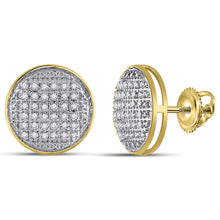  10k Yellow Gold Round Diamond Circle Earrings 1/5 Cttw