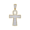 10k Yellow Gold Mens Round Diamond Ankh Cross Religious Charm Pendant 3/4 Cttw
