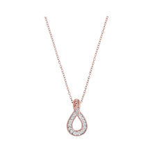  10k Rose Gold Womens Round Diamond Teardrop Pendant .03 Cttw