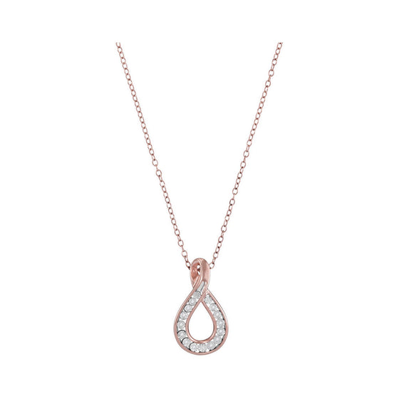 10k Rose Gold Womens Round Diamond Teardrop Pendant .03 Cttw
