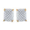 10k Yellow Gold Round Diamond Cluster Earrings 1/3 Cttw