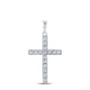 10k White Gold Womens Round Diamond Religious Cross Pendant 1/4 Cttw