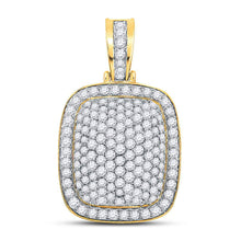  14k Yellow Gold Mens Round Diamond Pillow Charm Pendant 3 Cttw