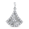 10k White Gold Womens Round Diamond Fashion Pendant 1/6 Cttw