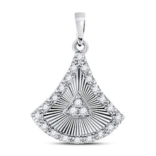  10k White Gold Womens Round Diamond Fashion Pendant 1/6 Cttw