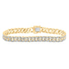 10k Yellow Gold Mens Round Diamond Cuban Link Bracelet 1-3/4 Cttw