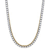 10k Yellow Gold Mens Round Diamond 26-inch Tennis Chain Necklace 25-3/8 Cttw