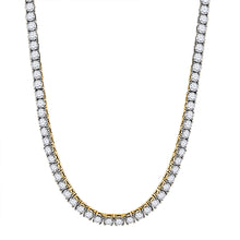  10k Yellow Gold Mens Round Diamond 26-inch Tennis Chain Necklace 25-3/8 Cttw