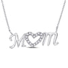 10k White Gold Womens Round Diamond Mom Heart Pendant 1/10 Cttw