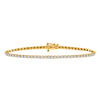 14k Yellow Gold Womens Round Diamond Tennis Bracelet 1 Cttw