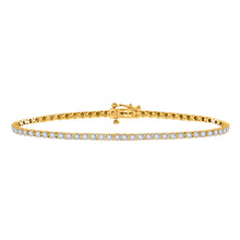  14k Yellow Gold Womens Round Diamond Tennis Bracelet 1 Cttw