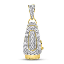  10k Yellow Gold Mens Round Diamond Barber Clipper Trimmer Charm Pendant 1 Cttw