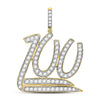 10k Yellow Gold Mens Round Diamond 100 Hundred Emoji Charm Pendant 1-1/4 Cttw