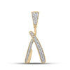 10k Yellow Gold Mens Round Diamond Barber Blade Charm Pendant 1/3 Cttw