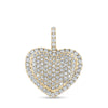 14k Yellow Gold Womens Round Diamond Heart Pendant 1-1/4 Cttw