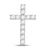 10k White Gold Womens Round Diamond Religious Cross Pendant 1/5 Cttw
